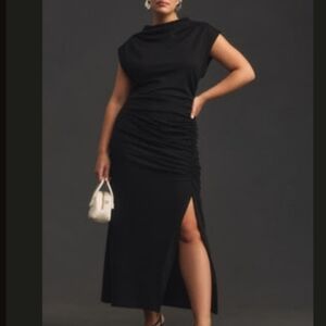 Anthropologie Black Midi Dress